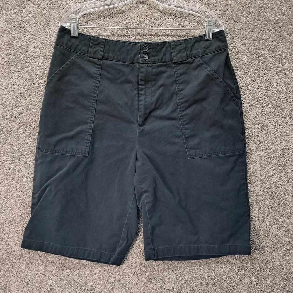 Field Gear Mens Black Flat Front Casual Shorts Double Button Waist 34 x 11‎